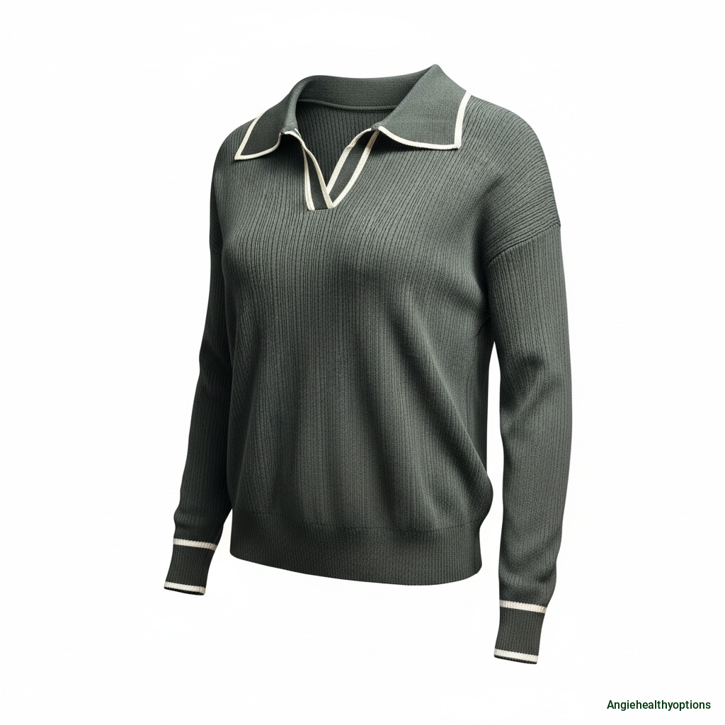 Boutique Ribbed Knit Loungewear Set – Green Collared Top & Relaxed Pants