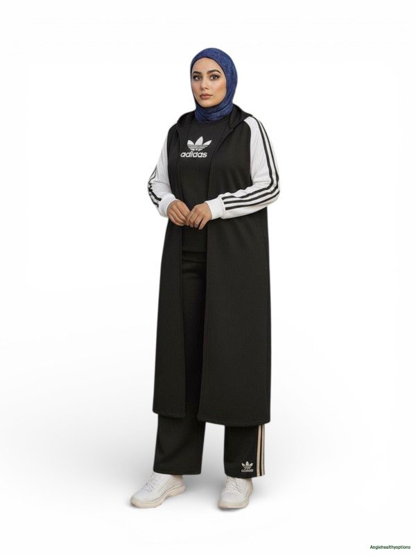 Adidas Modest 3-Stripe Hooded Longline Tracksuit Set