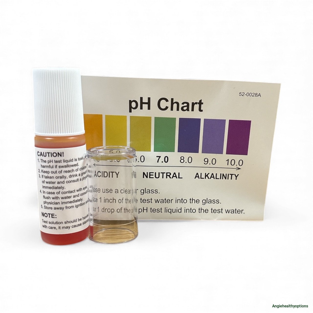pH Water Test Kit – Liquid Reagent, Test Tube & Color Chart